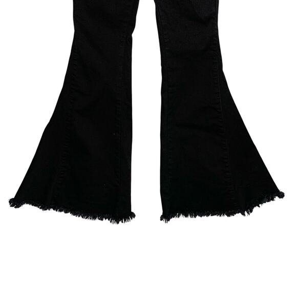 Show Me Your Mumu 25 Berkeley Button Up Bells Pitch Black Flare Raw Hem - Picture 6 of 12